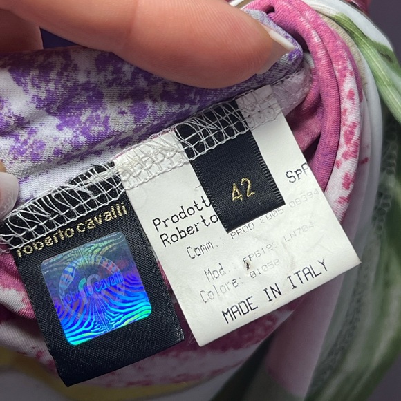 ROBERTO CAVALLI • FLORAL W. SNAKE MIDI DRESS • GUC - Picture 9 of 9